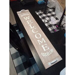 Welcome Wooden Barn Door Country Sign 31 1/2" Tall Farmhouse